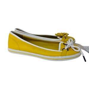 RARE Sample Cole Haan Mary Jane Flats Womens 6W Yellow Upper Leather Slip‎ On